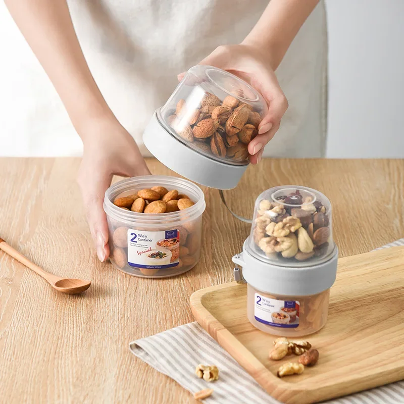 Meal Prep Oatmeal Jars - Wadah Salad Sarapan Portabel, Wadah Yogurt,