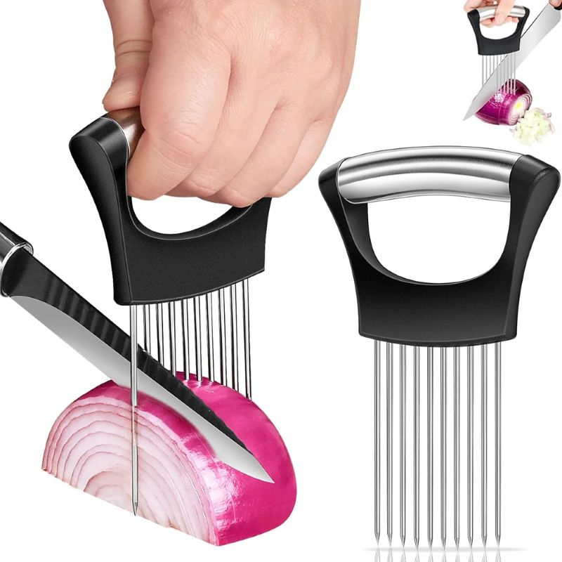 Onion Holder Slicer - Pemotong Bawang Stainless Steel, Alat Pengiris