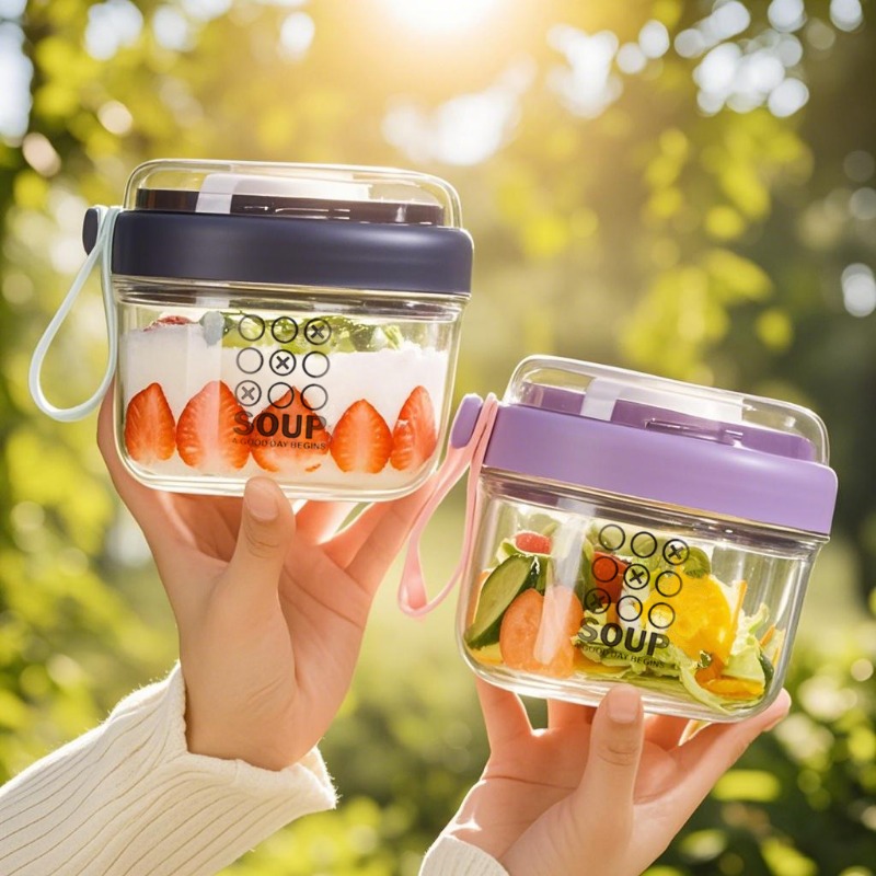 Salad Container Jar - Cangkir Salad Lapisan Ganda Cangkir Oatmeal