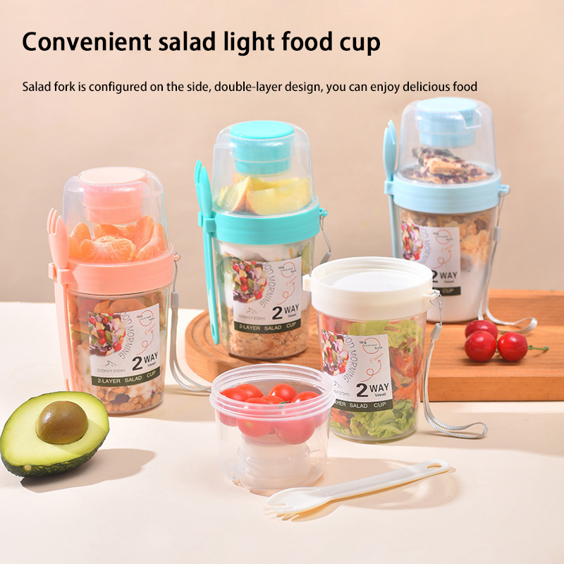 Meal Prep Oatmeal Jars - Cangkir Salad Sarapan Portabel Dengan Tutup