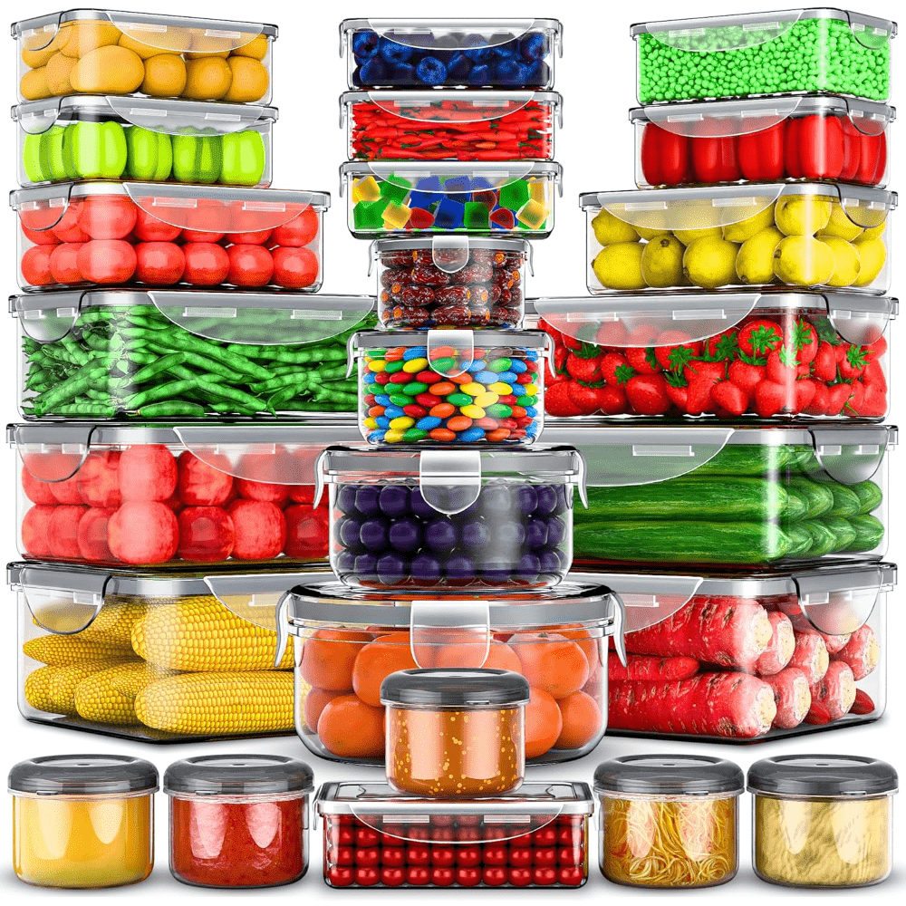 Meal Prep Jars With Lids - 50 Pcs Wadah Penyimpanan Makanan Dengan