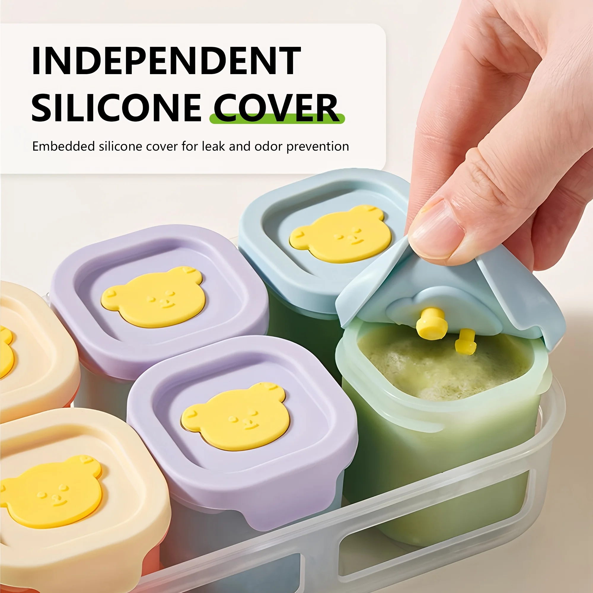 Meal Prep Jars With Lids - 9pcs Wadah Penyimpanan Makanan Silikon dengan