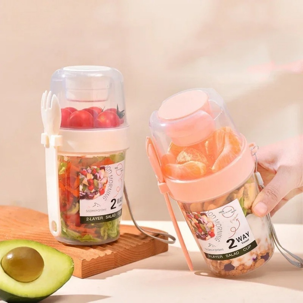 Cangkir Salad Portabel, Cangki - Meal Prep Oatmeal Jars ulasan dan harga