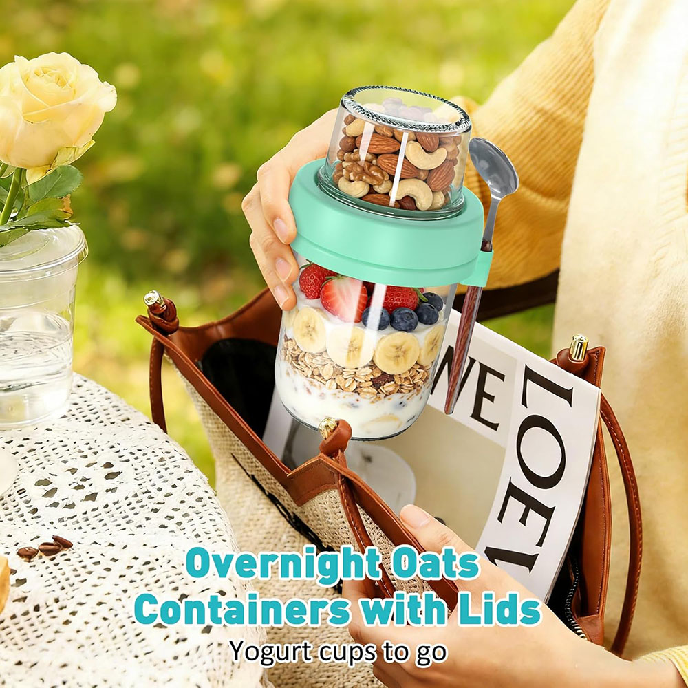 Wadah Overnight Oats dengan Tu - Meal Prep Oatmeal Jars ulasan dan harga