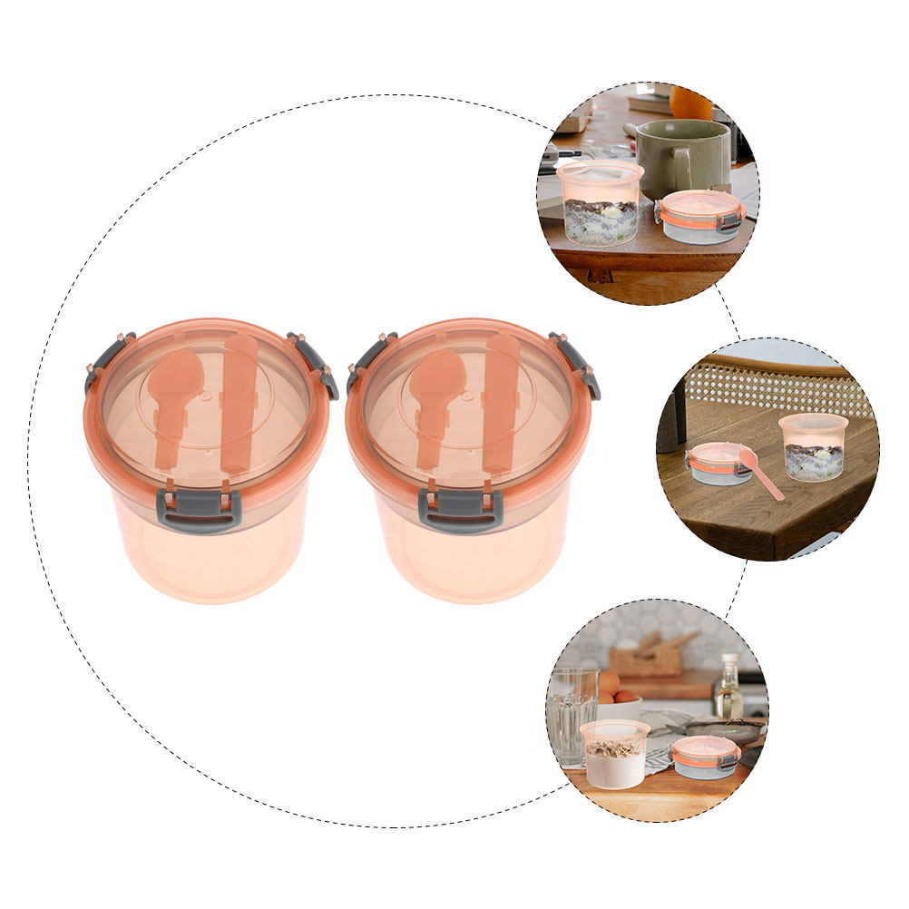 2 Buah Set Stoples Overnight O - Meal Prep Jars With Lids ulasan dan harga