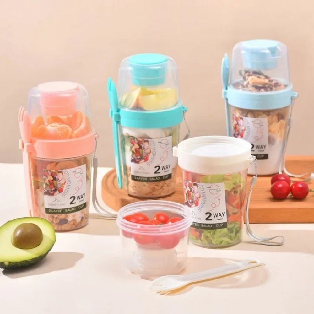 Wadah Parfait Portabel untuk Y - Meal Prep Oatmeal Jars ulasan dan harga