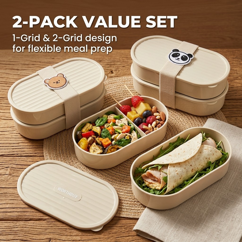 2Pcs/Set Kotak Bento Anak Kart - Salad Container Jar ulasan dan harga