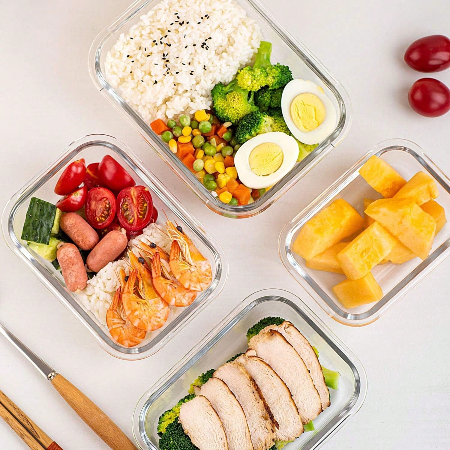 10 Wadah Makanan Kaca, Wadah P - Meal Prep Jars With Lids ulasan dan harga