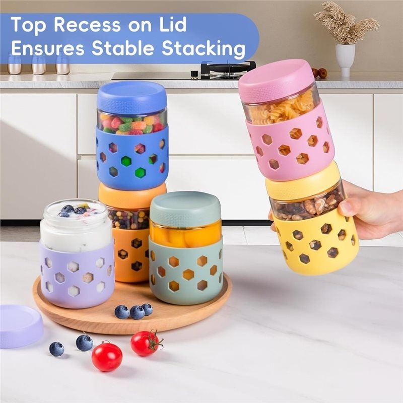 AB66-1Set Stoples Oatmeal Mala - Meal Prep Jars With Lids ulasan dan harga