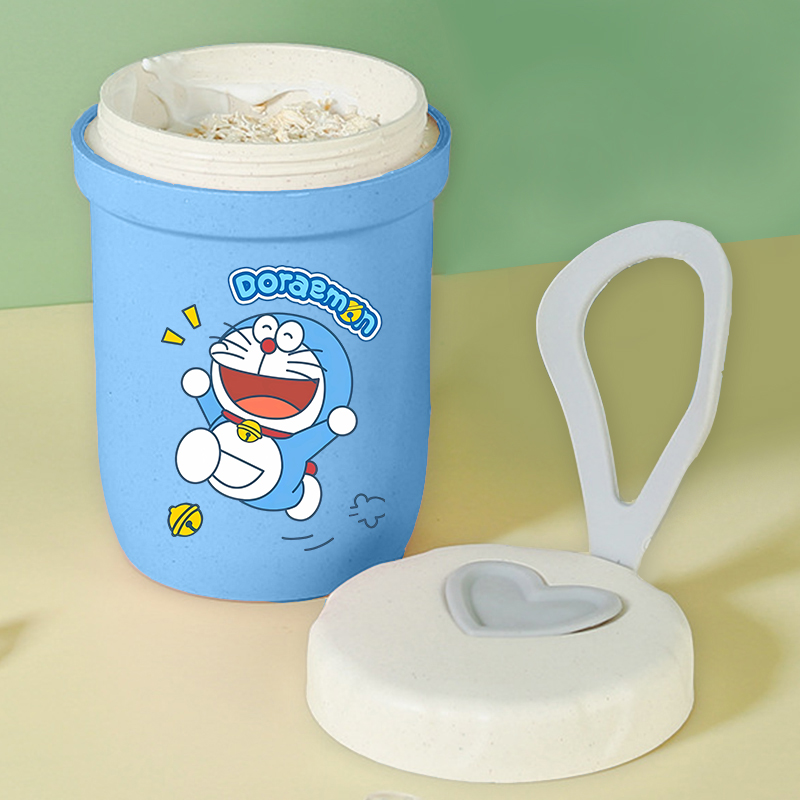 Doraemon Girl Boy Cangkir Sara - Meal Prep Oatmeal Jars ulasan dan harga