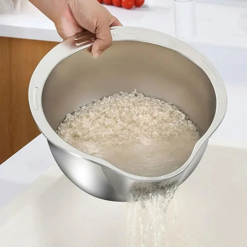Saringan Cuci Beras Stainless  - Meal Prep Veggie ulasan dan harga