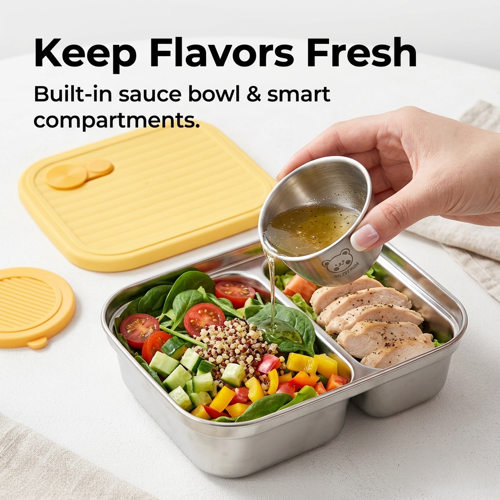 Wadah Makan Siang Stainless St - Salad Container Jar ulasan dan harga